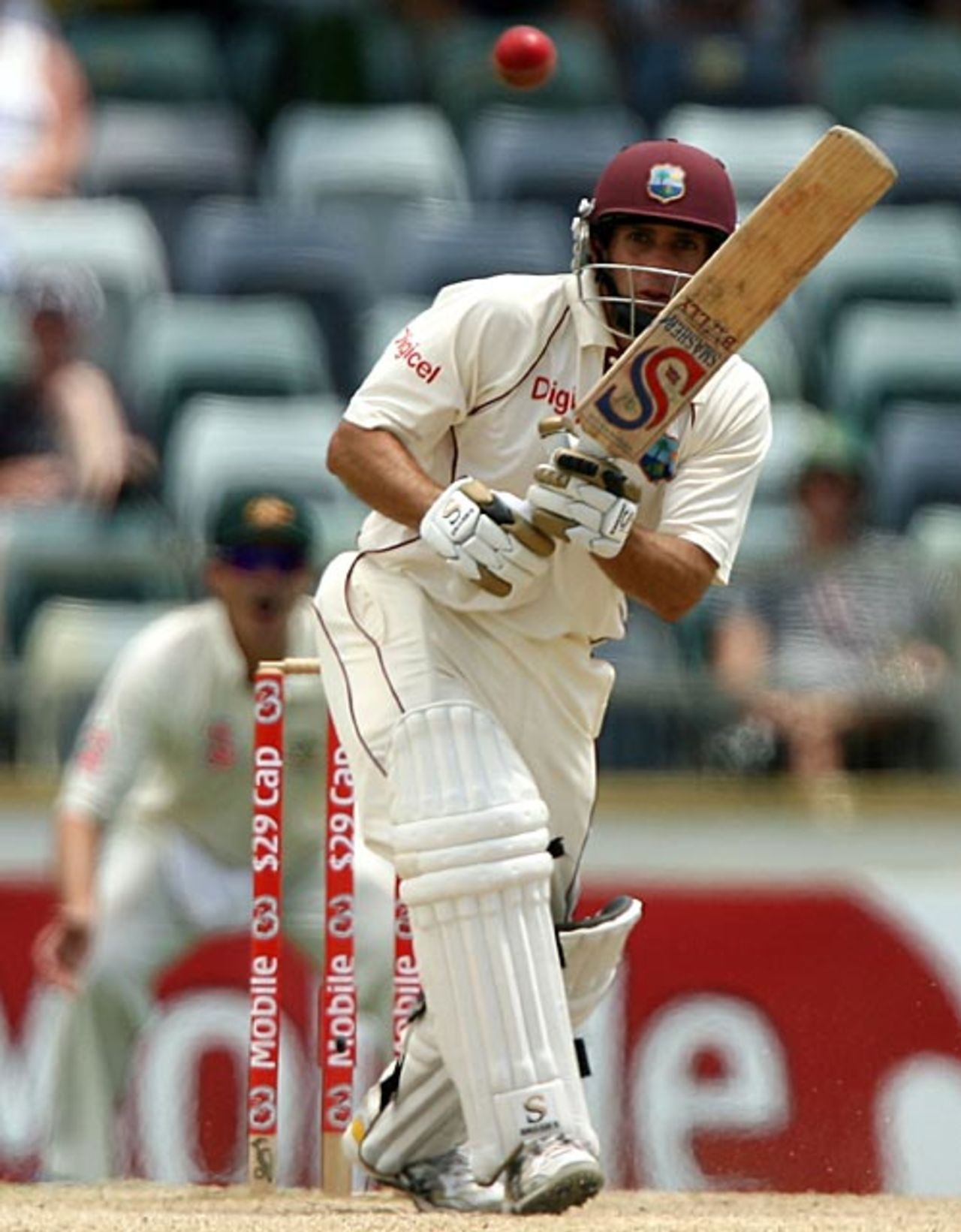 Brendan Nash plays on the leg side, Australia v West Indies, 3rd Test, Perth, 4th day, December 19, 2009