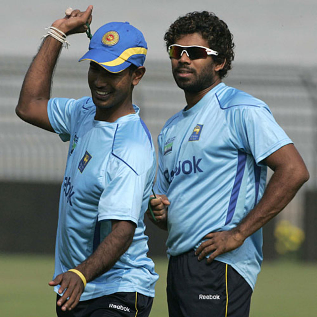 Nuwan Kulasekara and Lasith Malinga at the Sri Lankan nets session, Cuttack, December 20, 2009