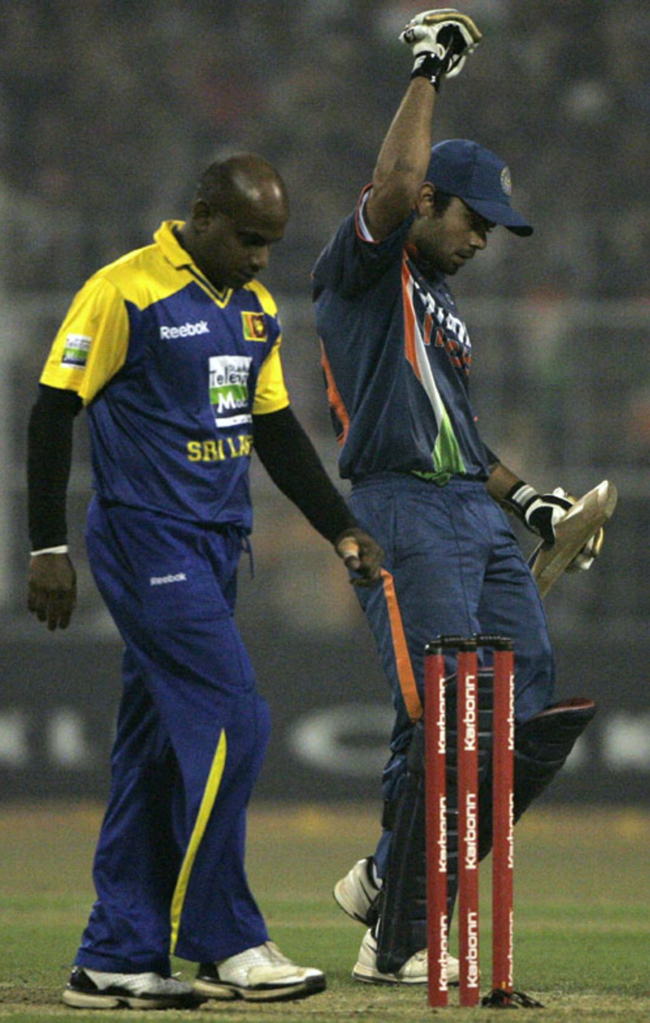 Virat Kohli is elated on getting to his half-century, India v Sri Lanka, 4th ODI, Kolkata, December 24, 2009