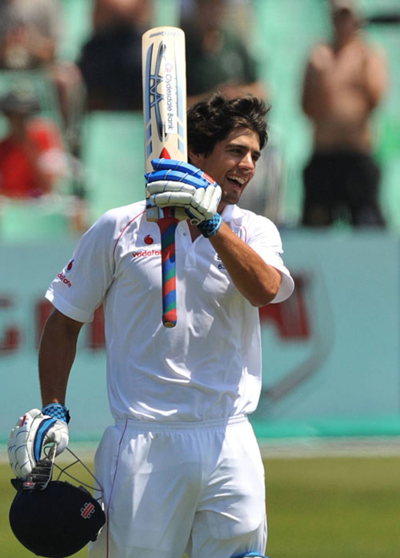 Alastair Cook was delighted to complete his 10th Test century, South Africa v England, 2nd Test, Durban, December 28, 2009 