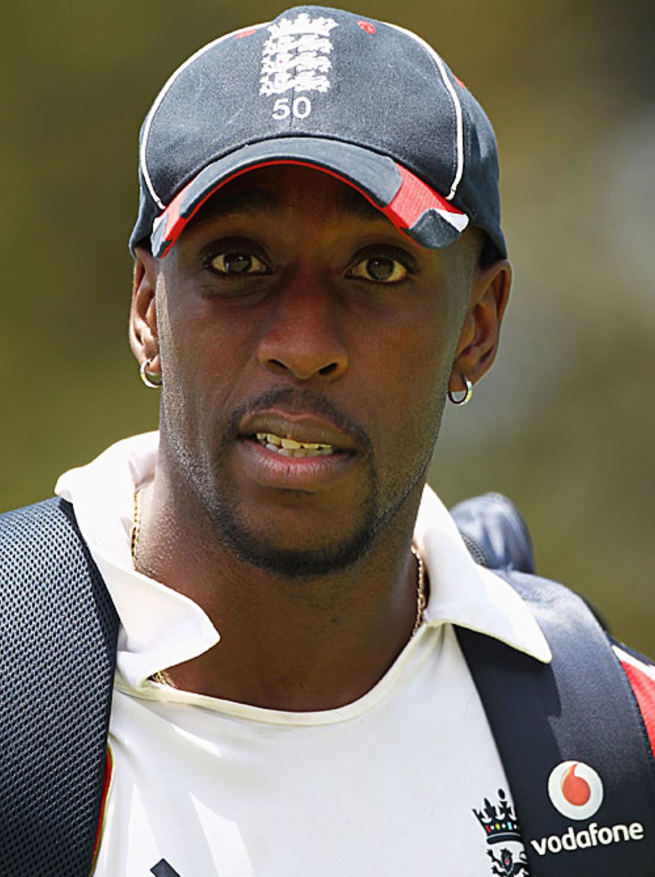 Michael Carberry arrives for the nets session, Cape Town, January 1, 2010