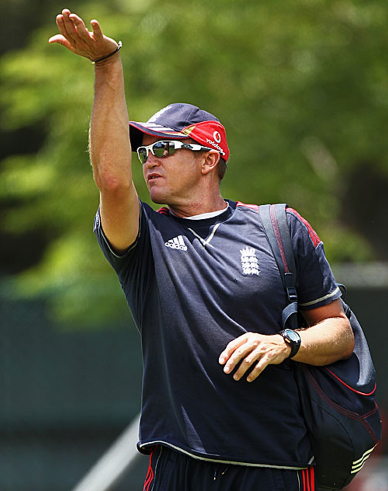 Andy Flower sends his greetings to the Table Mountain, Cape Town, January 1, 2010