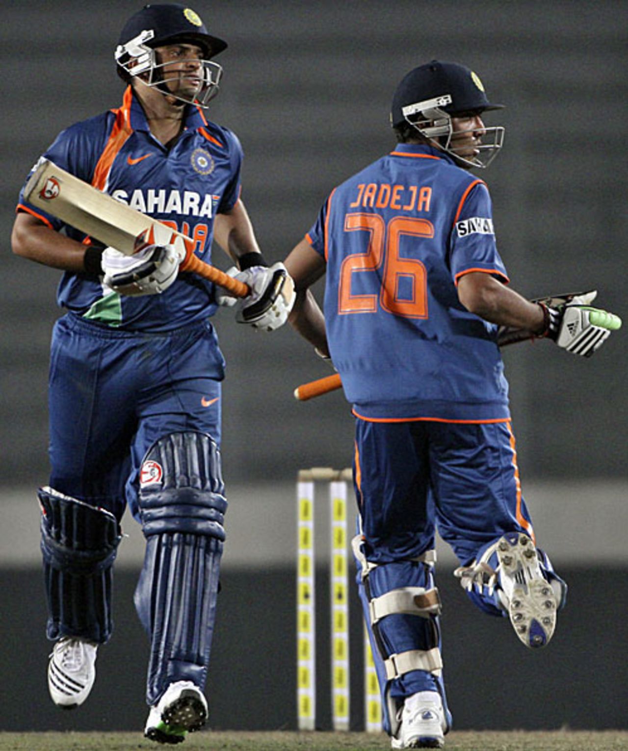 Suresh Raina and Ravindra Jadeja run between the wickets, India v Sri Lanka, Tri-series, 2nd ODI, Mirpur, January 5, 2010