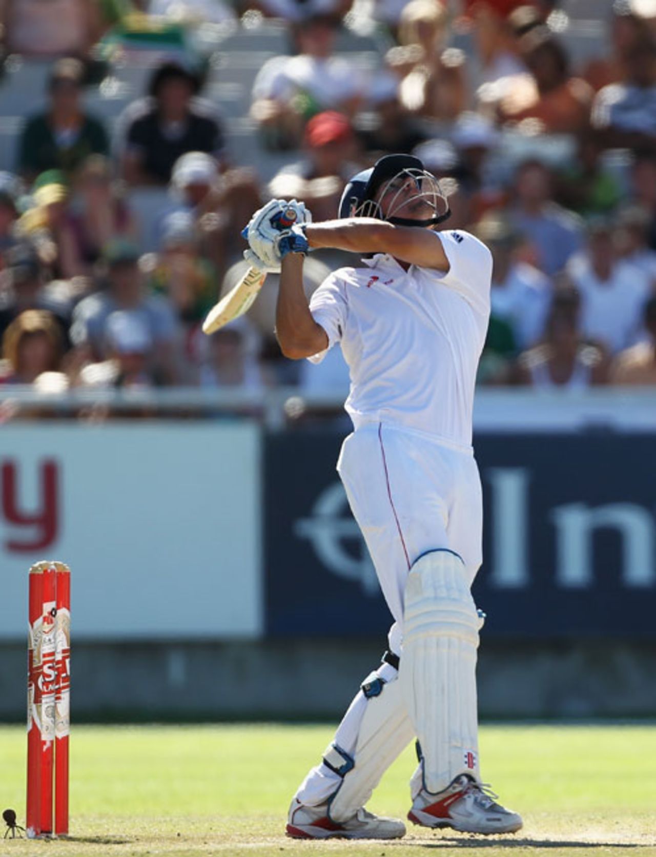 Alastair Cook top-edged Friedel de Wet off an attempted pull shortly after reaching his half-century, South Africa v England, 3rd Test, Cape Town, January 6, 2010