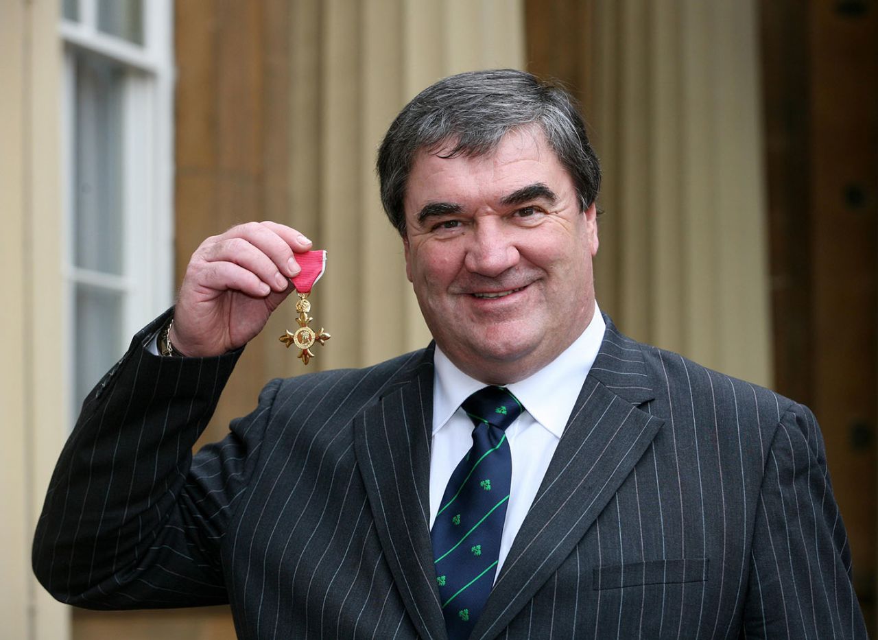Robert 'Roy' Torrens, manager of the Ireland team, after he received his OBE from the Prince of Wales at an investiture ceremony at Buckingham Palace, Noevmber 20, 2009