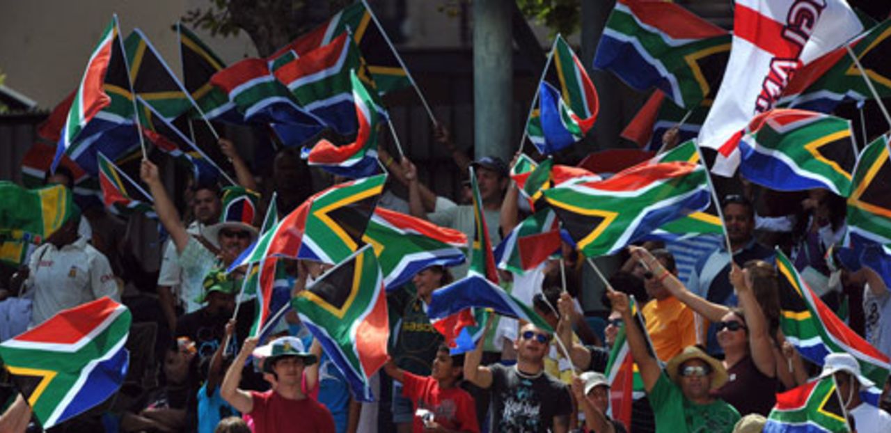 South African fans show their support on the fifth day at Newlands, South Africa v England, 3rd Test, Cape Town, January 7, 2010