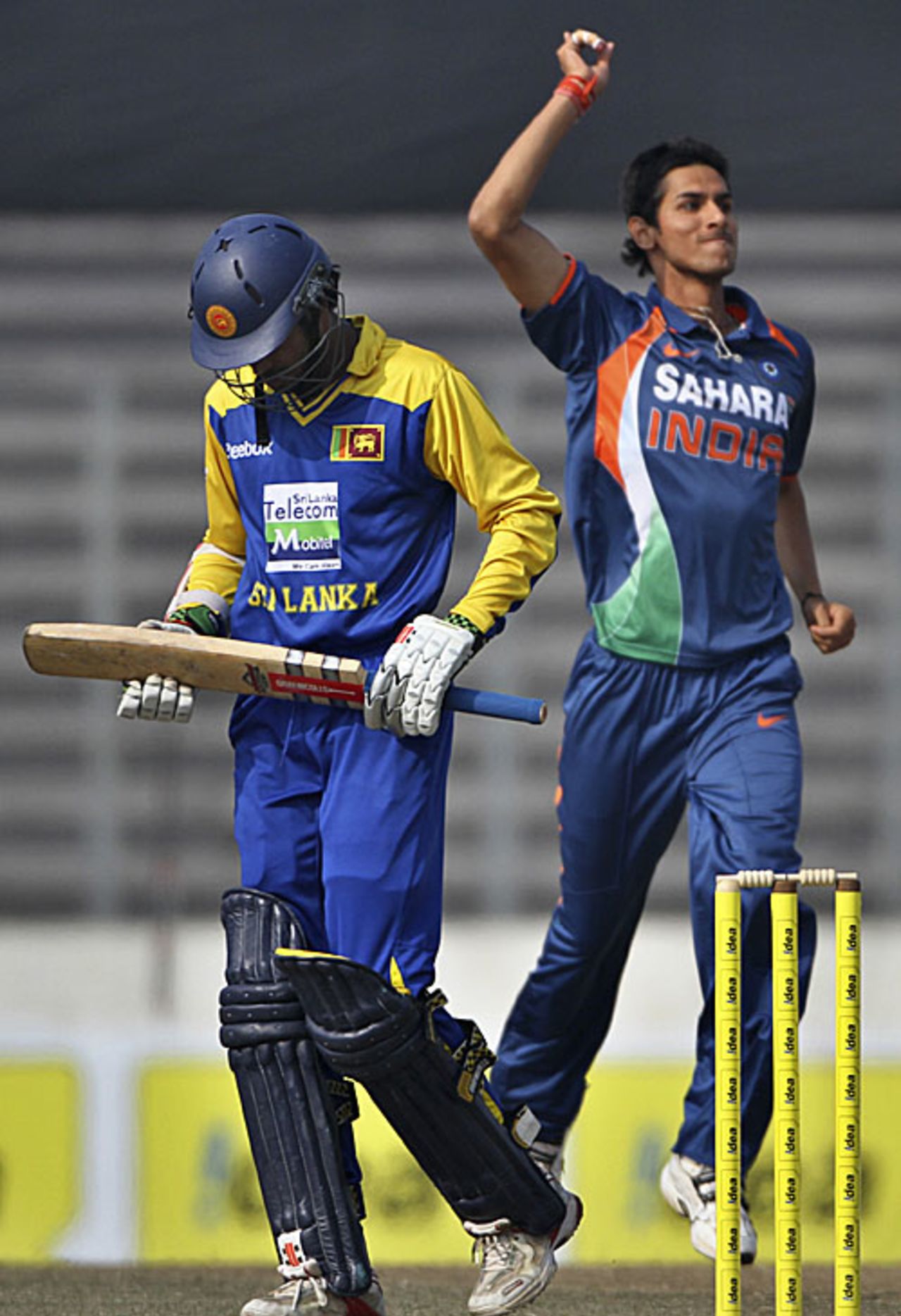 Sudeep Tyagi dismissed Upul Tharanga for a duck, India v Sri Lanka, Tri-series, 5th ODI, Mirpur, January 10, 2010