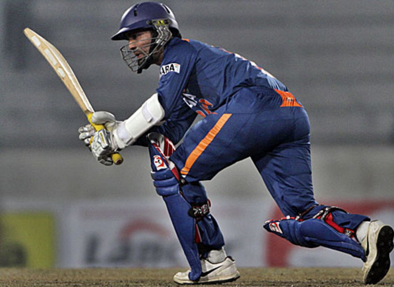 Dinesh Karthik works one away into the leg side, India v Sri Lanka, Tri-series, 5th ODI, Mirpur, January 10, 2010