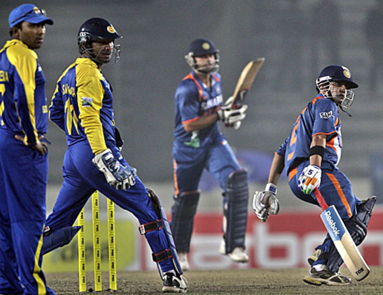 The Sri Lankans found it hard to stop Virat Kohli and Gautam Gambhir, India v Sri Lanka, Tri-series, 5th ODI, Mirpur, January 10, 2010