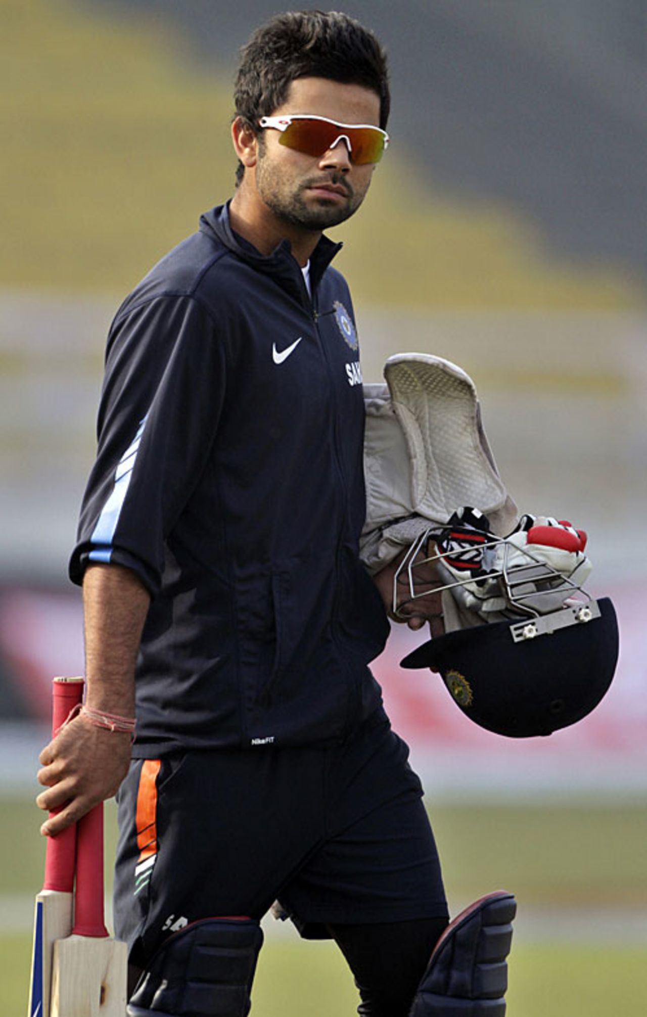 Virat Kohli heads to the nets for a bat, Dhaka, January 12, 2010