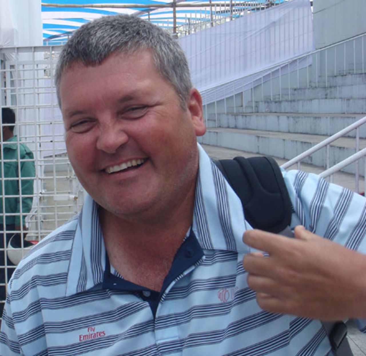 Marais Erasmus smiles ahead of umpiring for the first time in Tests, Chittagong, 16 January, 2010