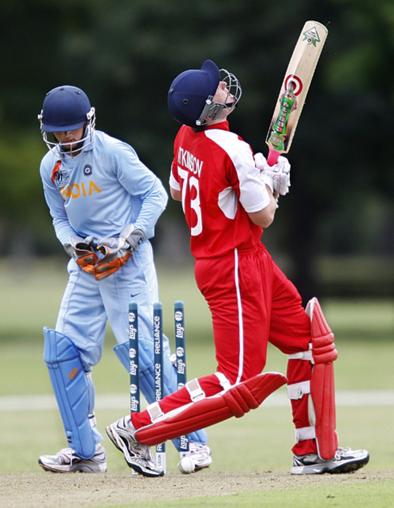 Hong Kong's captain Jamie Atkinson is bowled for 39, India Under-19s v Hong Kong Under-19s, 11th Match, Group A, ICC Under-19 World Cup, Christchurch, January 17, 2010
