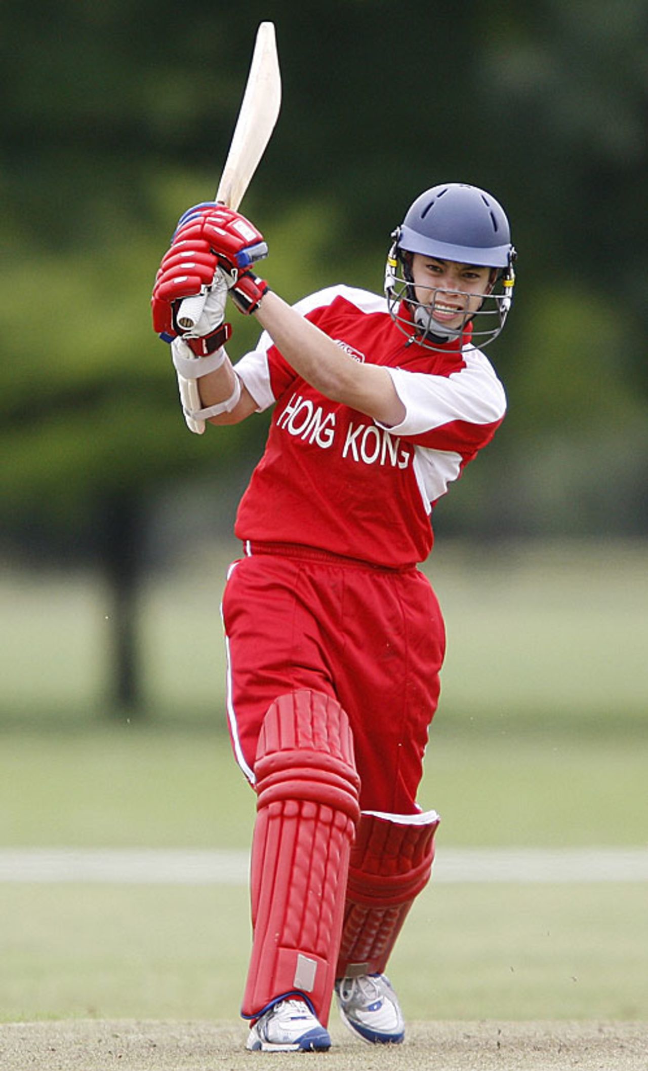 Mark Chapman drives during his 27, India Under-19s v Hong Kong Under-19s, 11th Match, Group A, ICC Under-19 World Cup, Christchurch, January 17, 2010