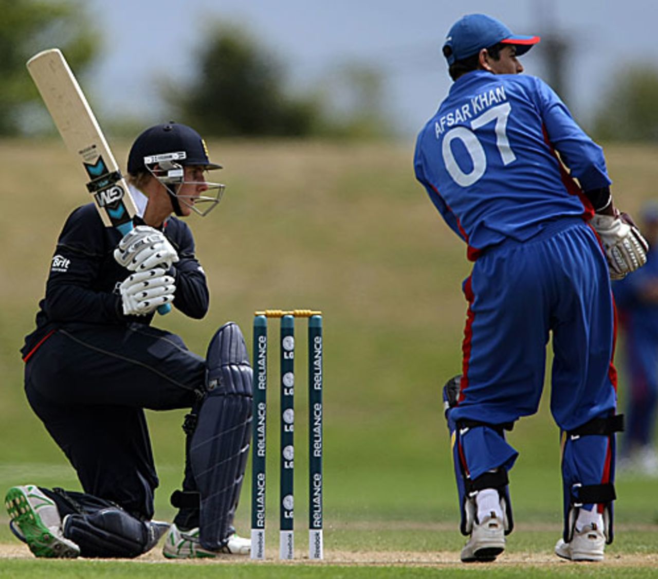 Chris Dent shovels one to the on side during his unbeaten 53, Afghanistan Under-19s v England Under-19s, 13th Match, Group A, ICC Under-19 World Cup, Christchurch, January 18, 2010
