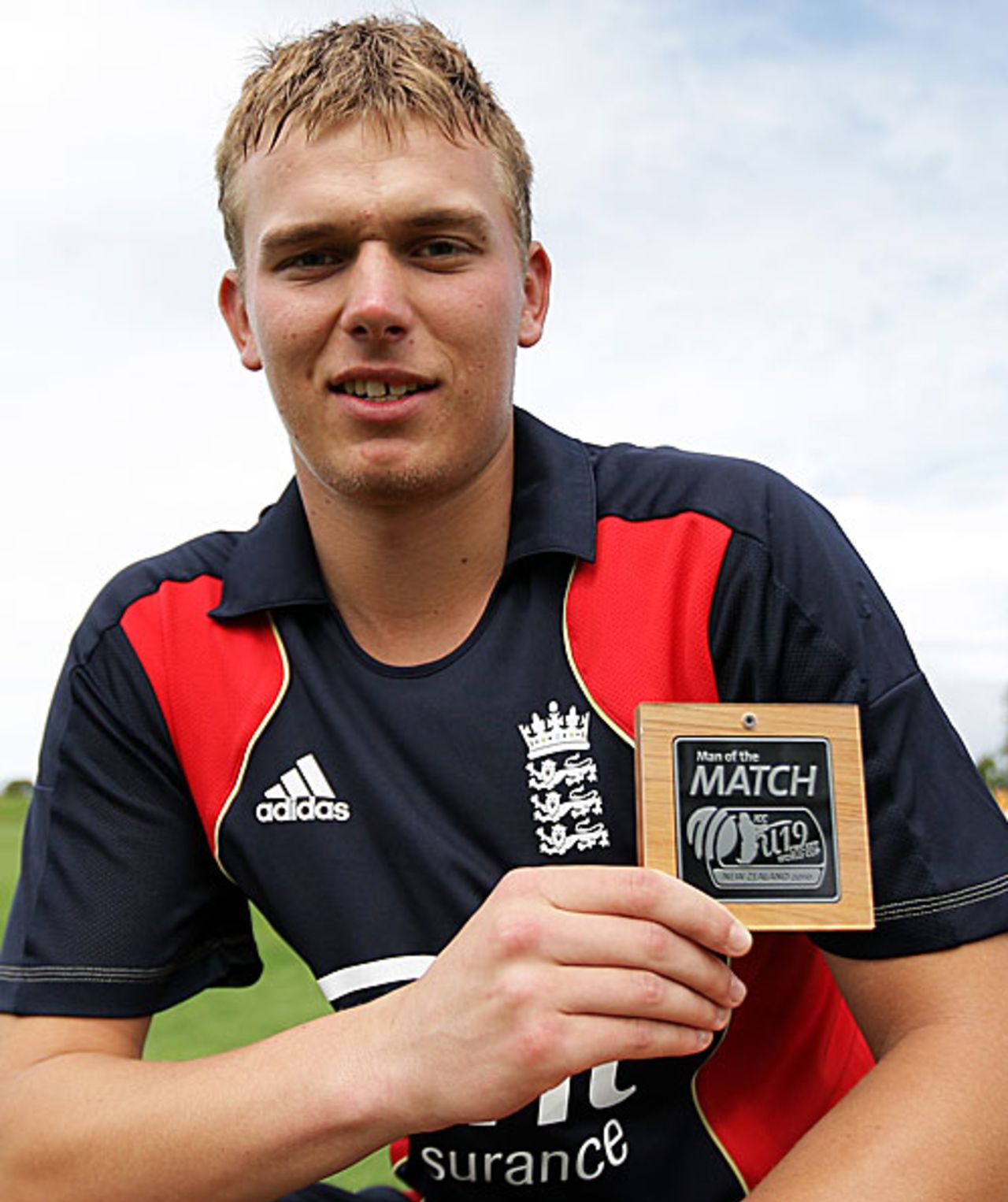 Danny Briggs was the Man of the Match for taking 3 for 15, Afghanistan Under-19s v England Under-19s, 13th Match, Group A, ICC Under-19 World Cup, Christchurch, January 18, 2010