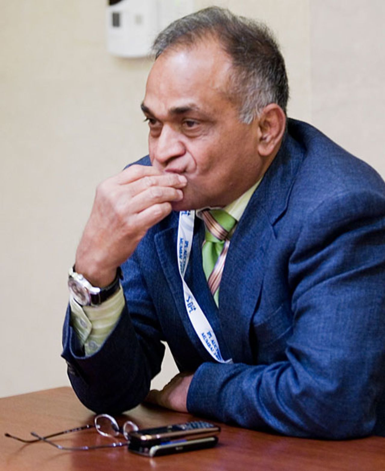 Niranjan Shah observes the bidding process, Mumbai, January 19, 2010