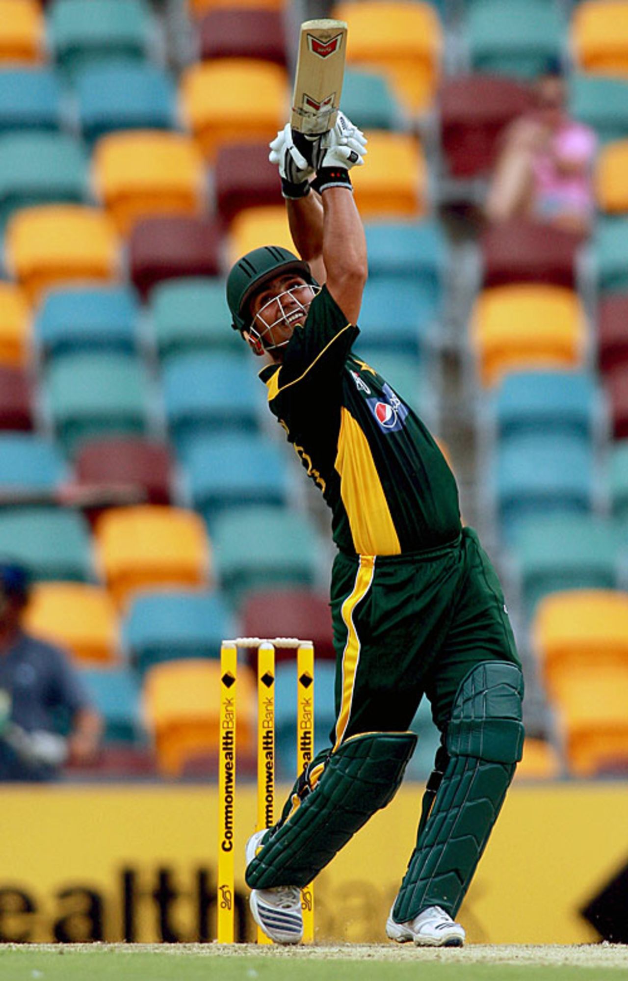 Kamran Akmal goes over the infield, Australia v Pakistan, 1st ODI, Brisbane, January 22, 2010