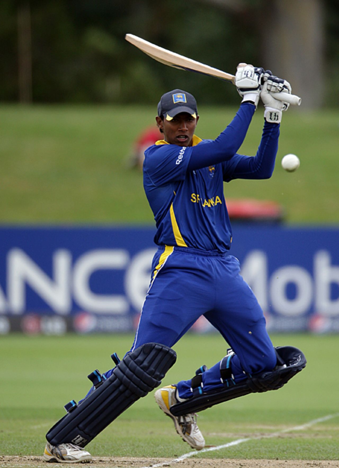 Akshu Fernando plays off the back foot, South Africa Under-19s v Sri Lanka Under-19s, 2nd Quarter-Final, ICC Under-19 World Cup, Lincoln, January 24, 2010