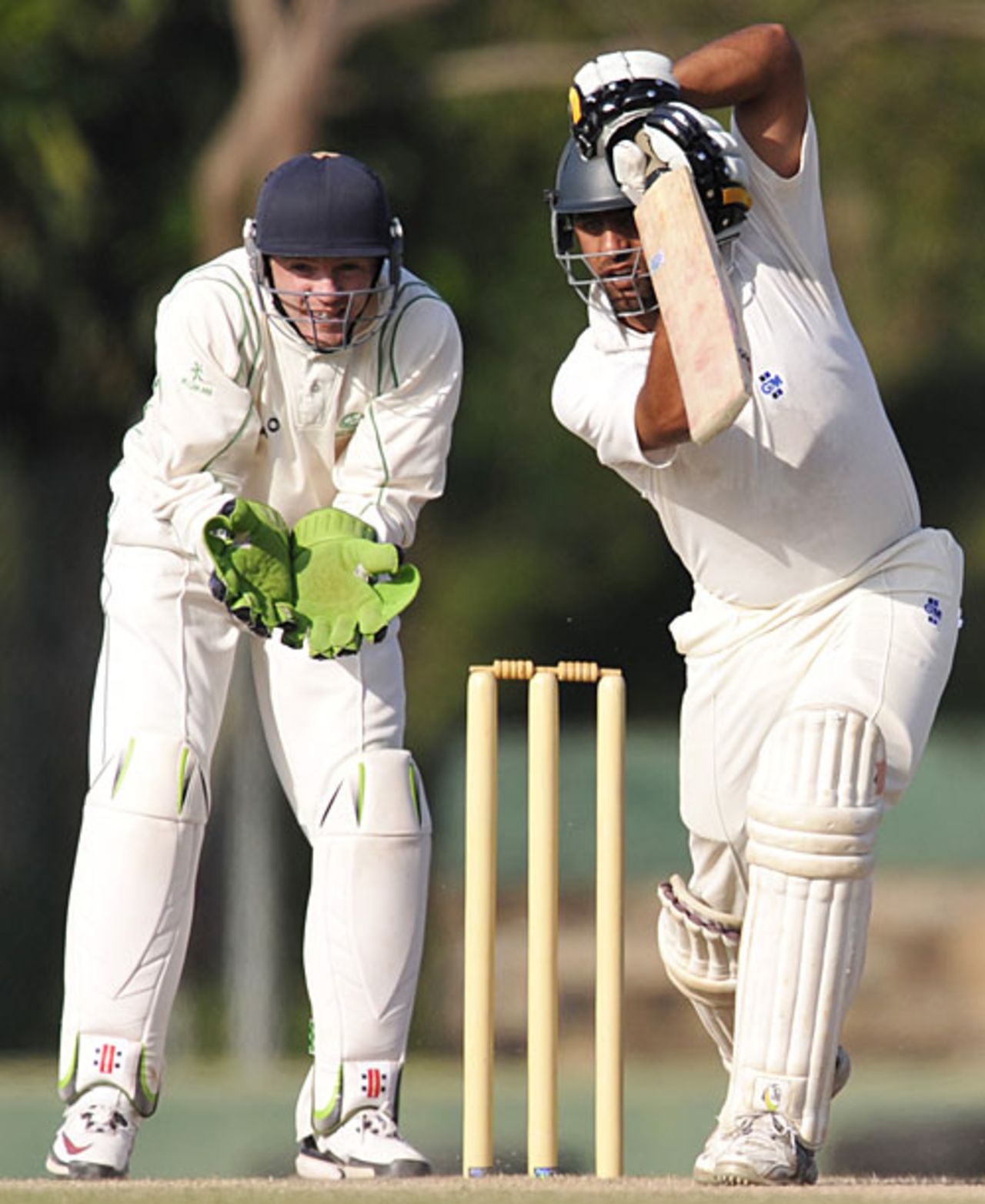 Noor Ali plays on the up, Afghanistan v Ireland, ICC Intercontinental Cup, Dambulla, 4th day, January 24, 2010