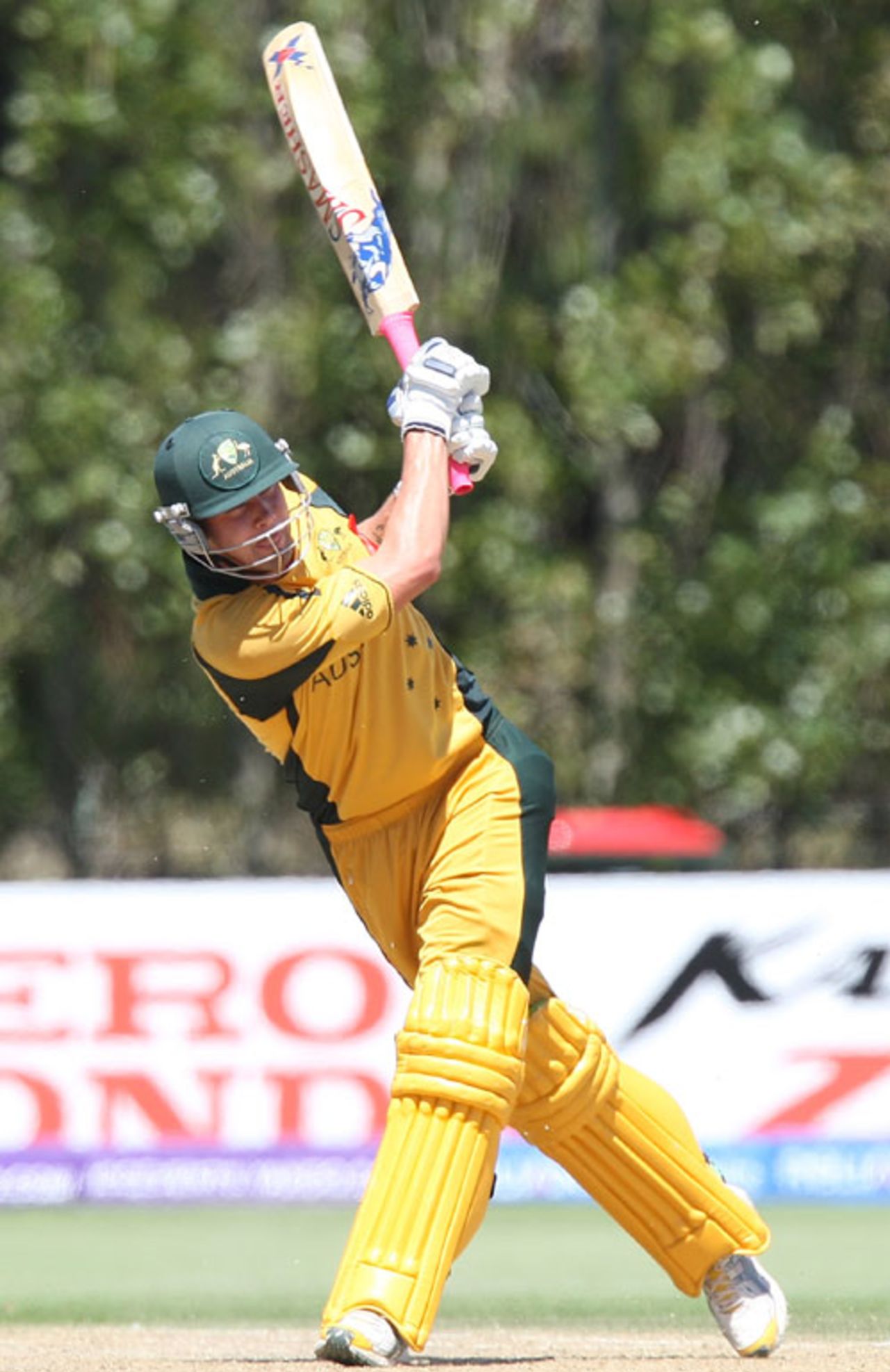 Kane Richardson shows his power on the way to 44, Australia v Pakistan, Under-19 World Cup final, Lincoln, 30 January, 2010