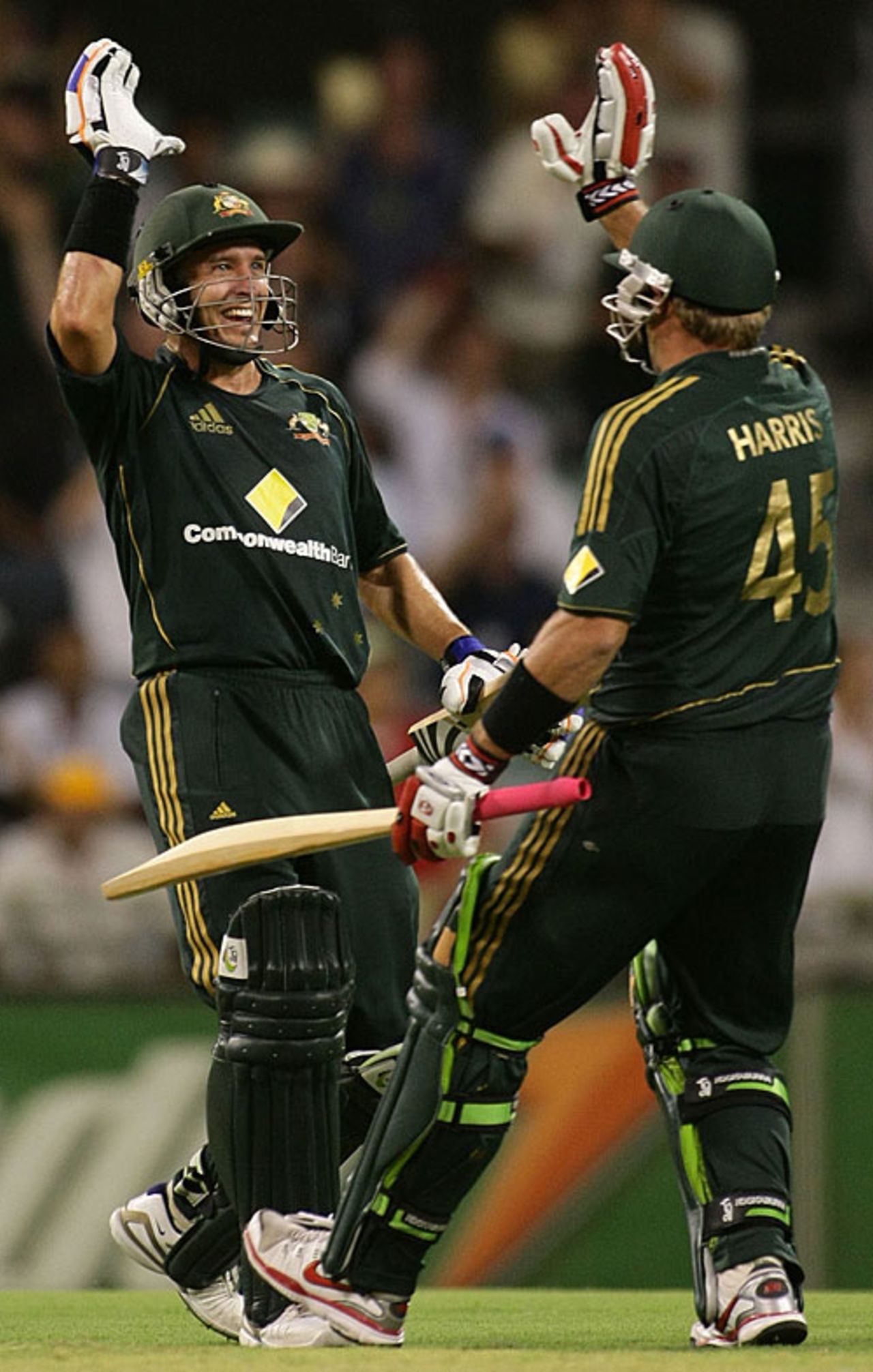 Michael Hussey and Ryan Harris seal the win, Australia v Pakistan, 5th ODI, Perth, January 31, 2010