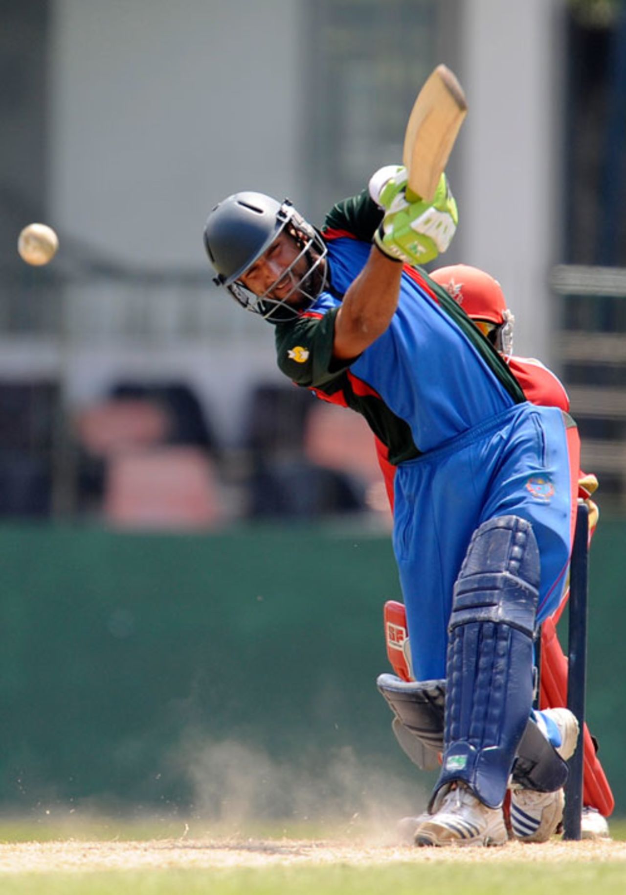 Karim Sadiq plays a big shot during his innings, Afghanistan v Canada, Associate T20 Series, Colombo, February 4, 2010