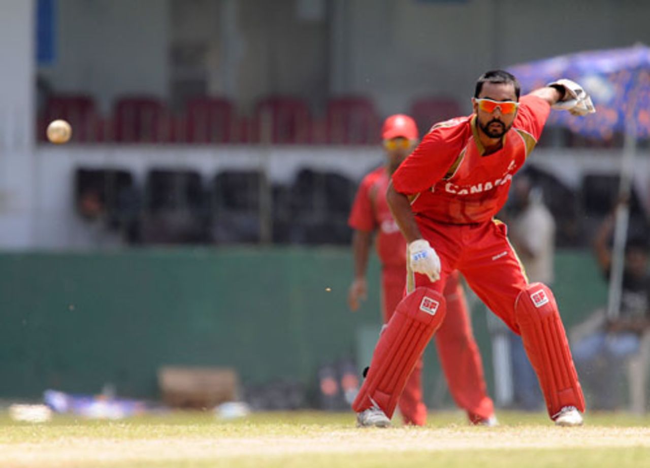Ashish Bagai aims for the stumps, Afghanistan v Canada, Associate T20 Series, Colombo, February 4, 2010