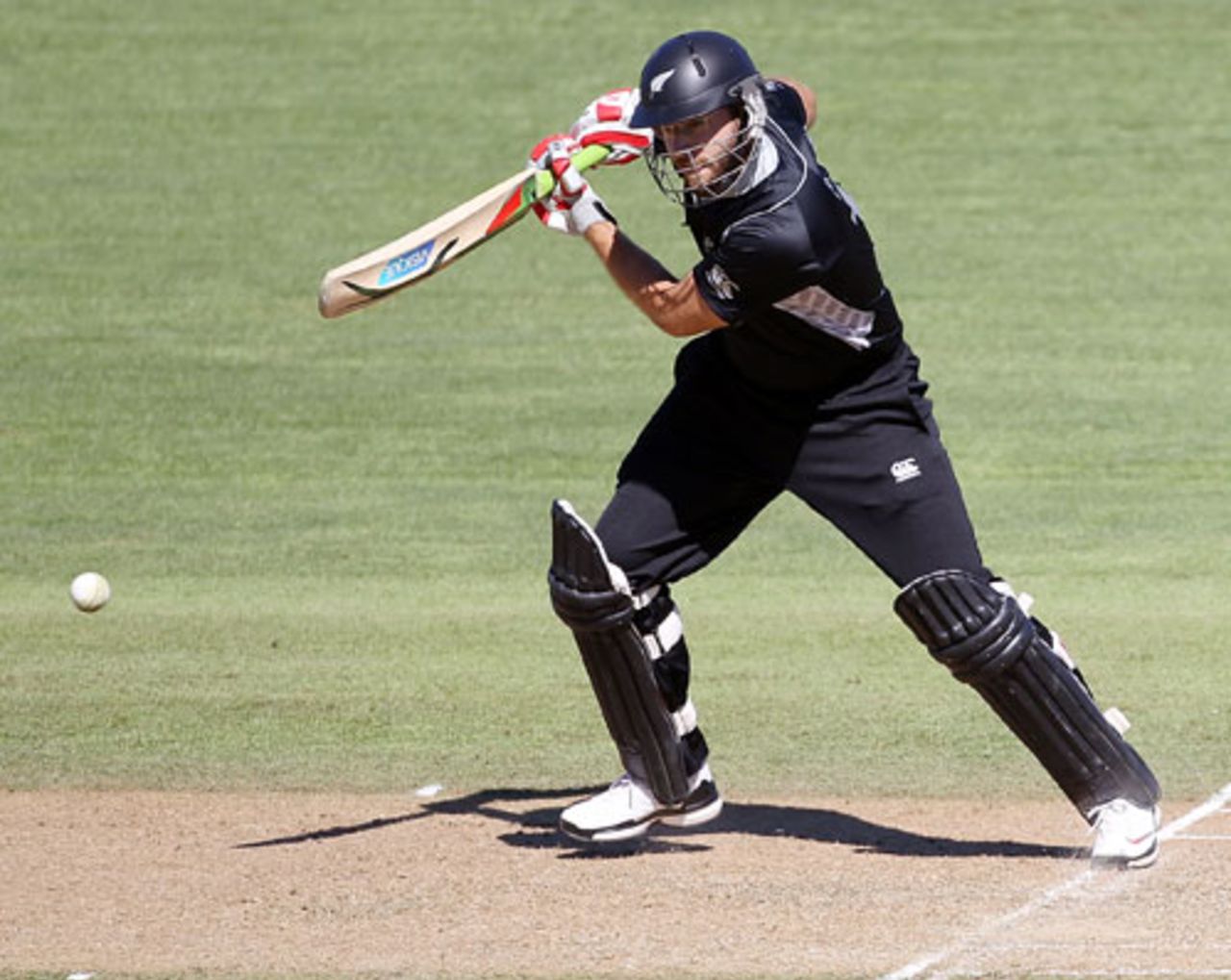 Daniel Vettori chops the ball towards point, New Zealand v Bangladesh, 1st ODI, Napier, February 5, 2010
