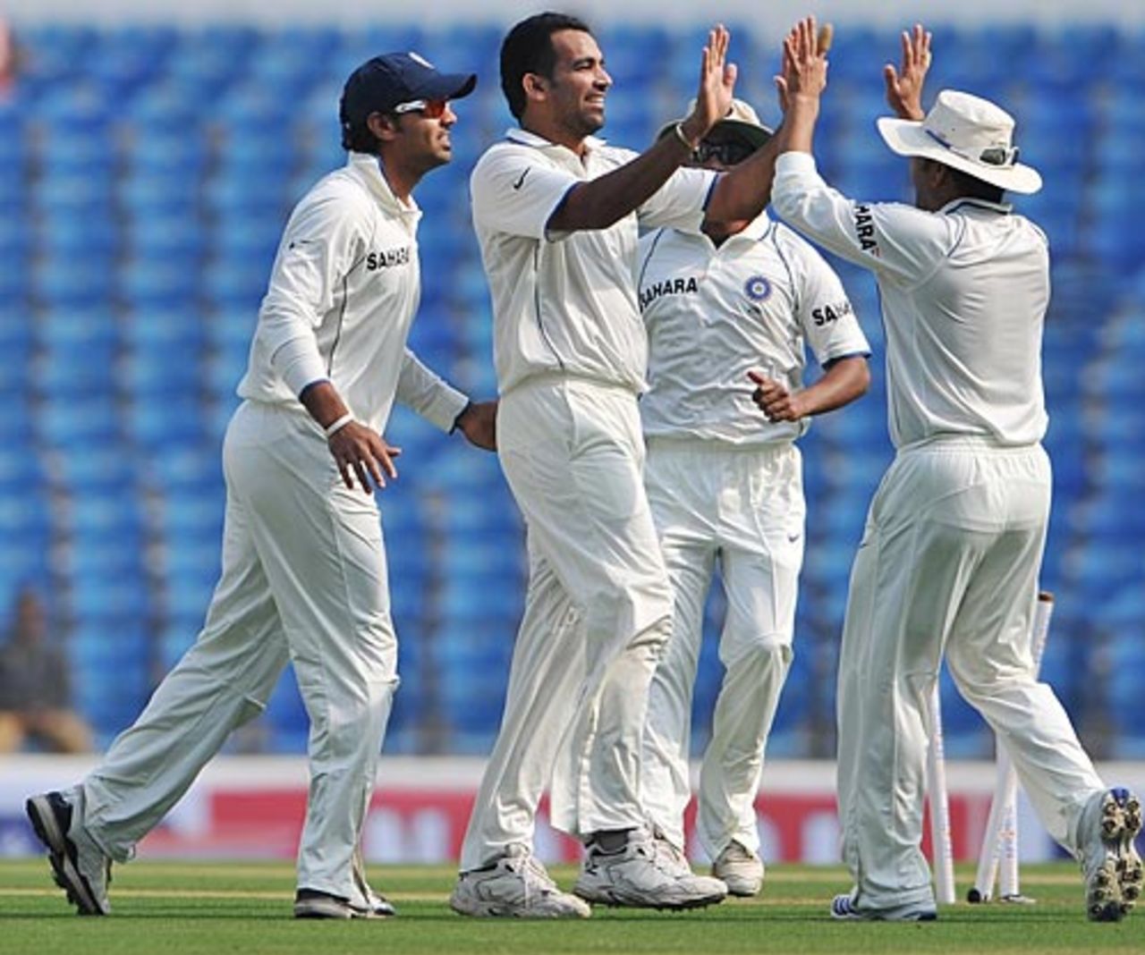 Zaheer Khan celebrates Ashwell Prince's wicket, India v South Africa, 1st Test, Nagpur, 1st day, February 6, 2010