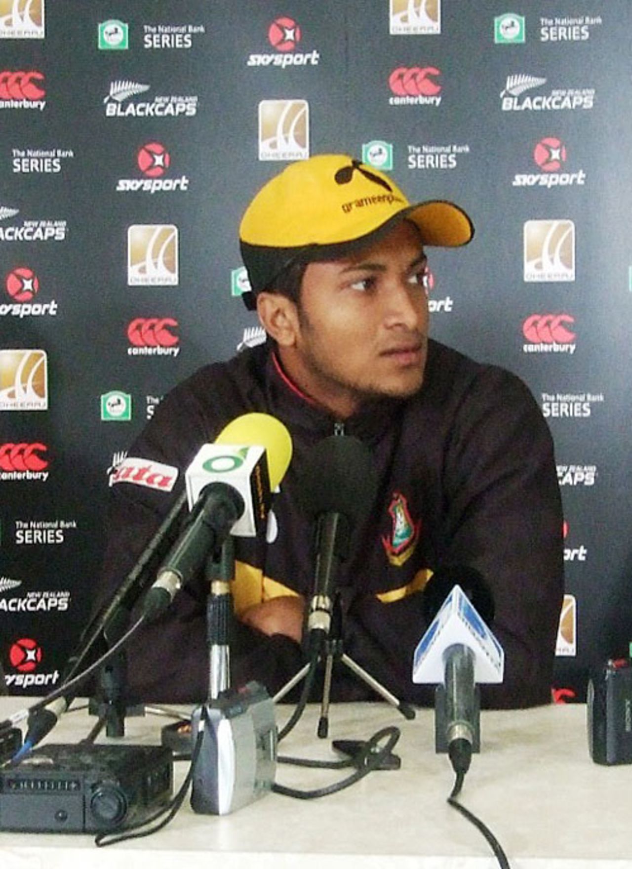Shakib Al Hasan at a press conference ahead of the second ODI against New Zealand, Dunedin, February 7, 2010