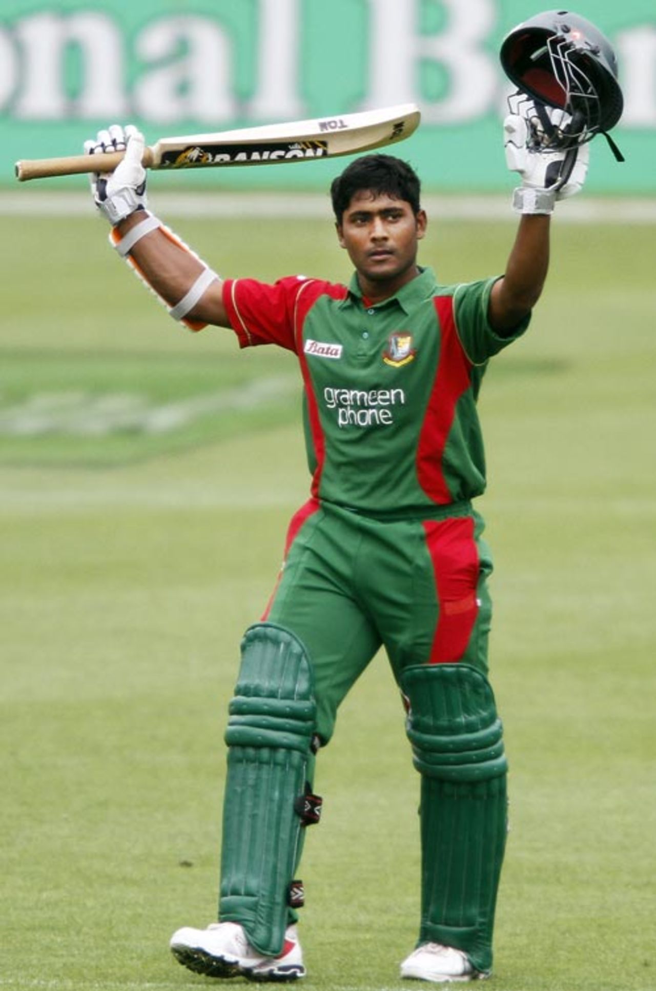 Imrul Kayes celebrates his maiden ODI century, New Zealand v Bangladesh, 3rd ODI, Christchurch, February 11, 2010