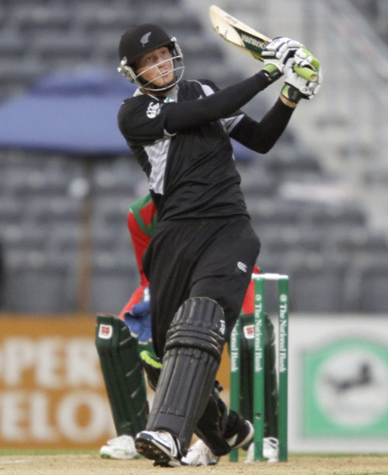 Martin Guptill swats the ball to the midwicket boundary, New Zealand v Bangladesh, 3rd ODI, Christchurch, February 11, 2010