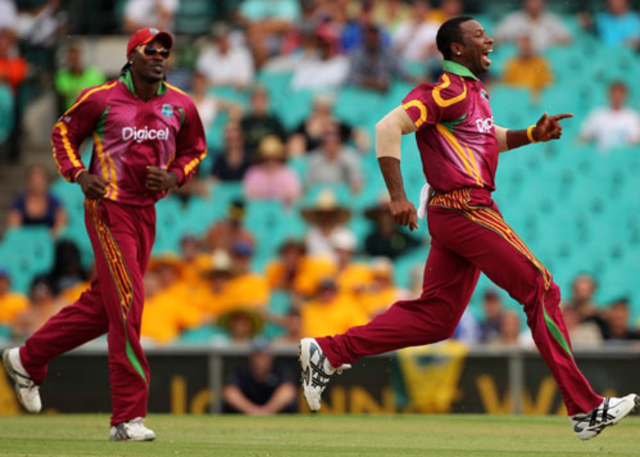 Kieron Pollard is excited about removing Cameron White, Australia v West Indies, 3rd ODI, Sydney, 12 February, 2010