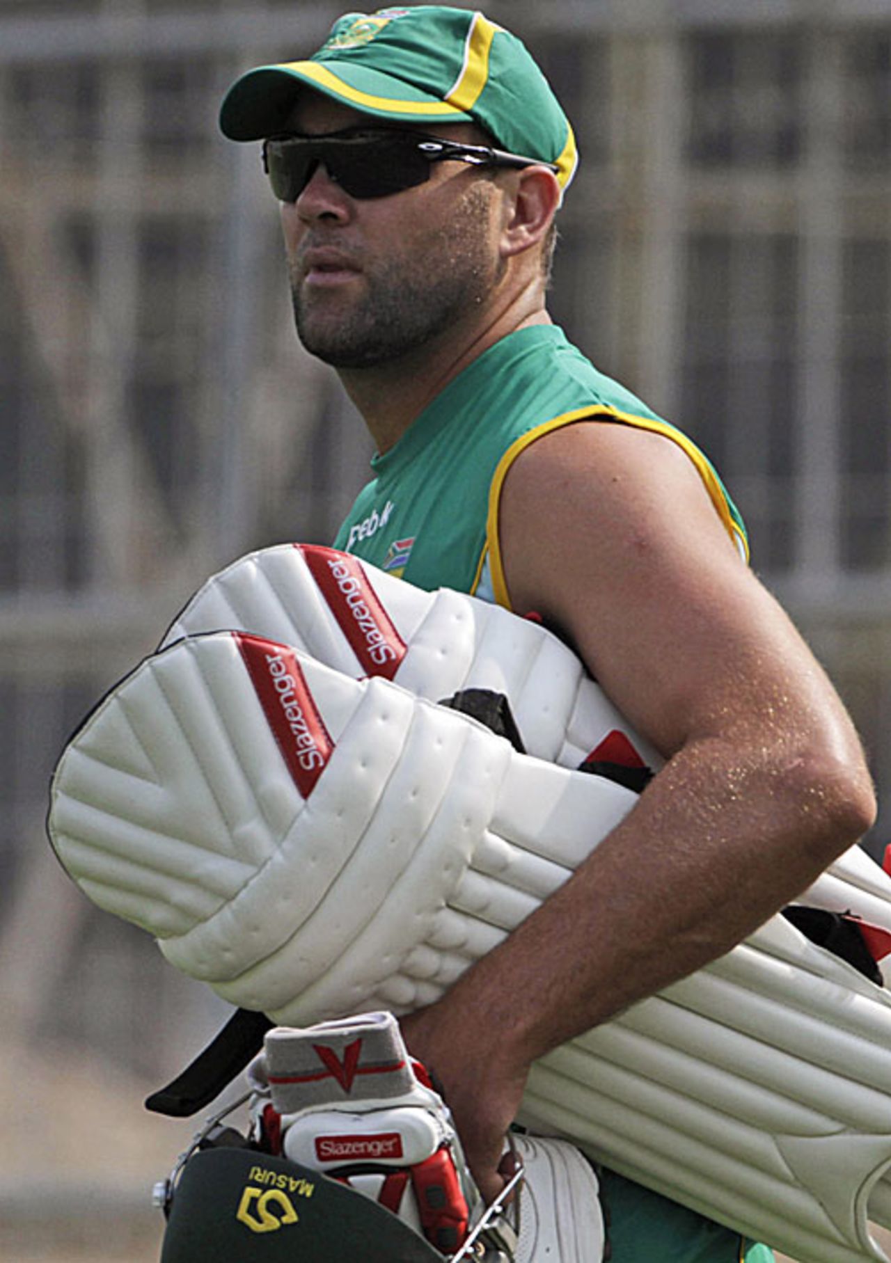 Jacques Kallis walks out for a nets session, Kolkata, February 12, 2010