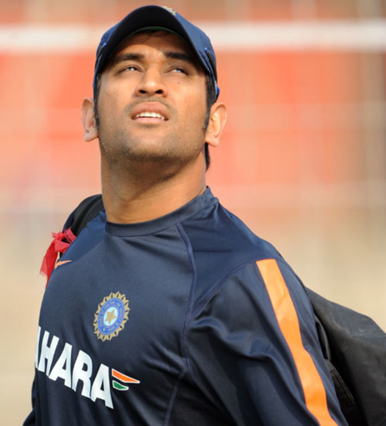 MS Dhoni walks out for a practice session ahead of the second Test, Kolkata, February 12, 2010