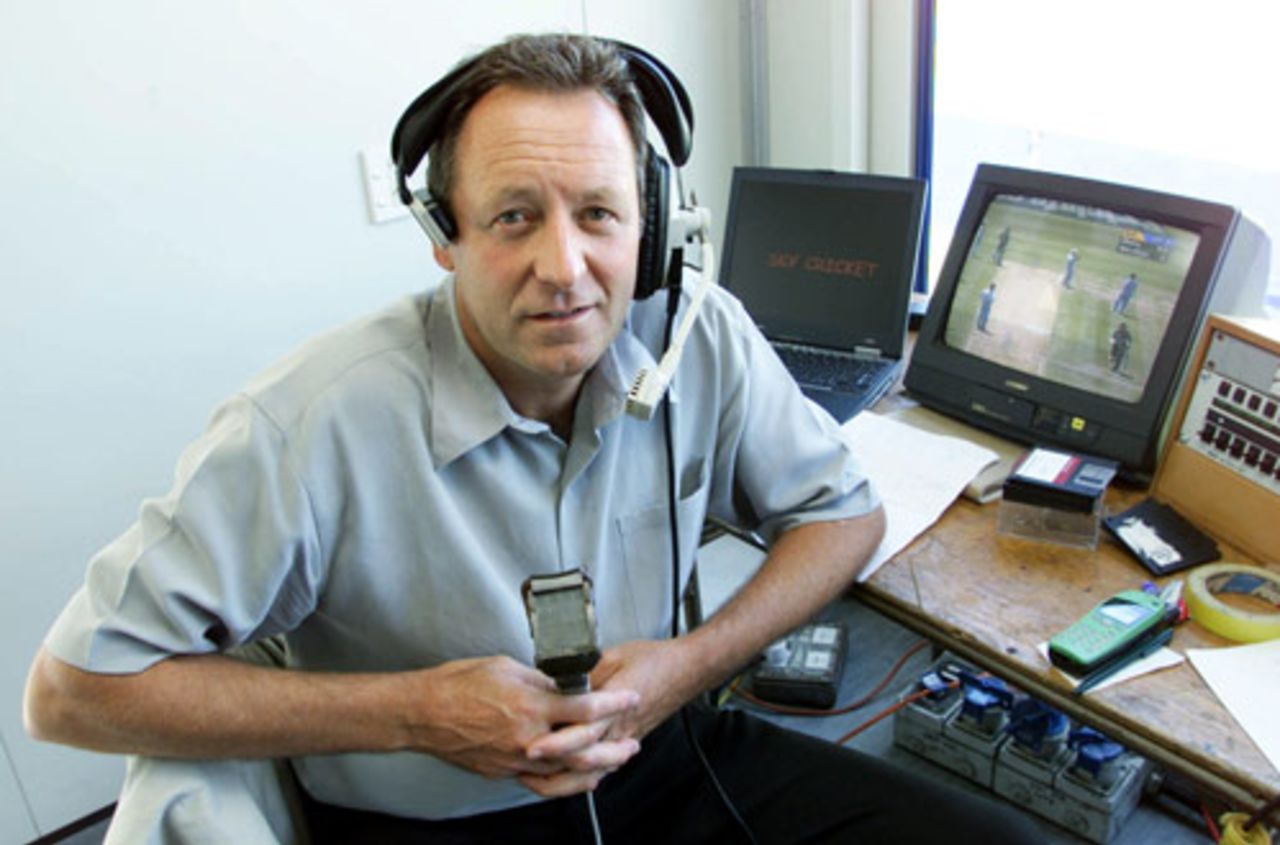 Jeremy Coney in the commentary box, women's World Cup, 22 December 2000 