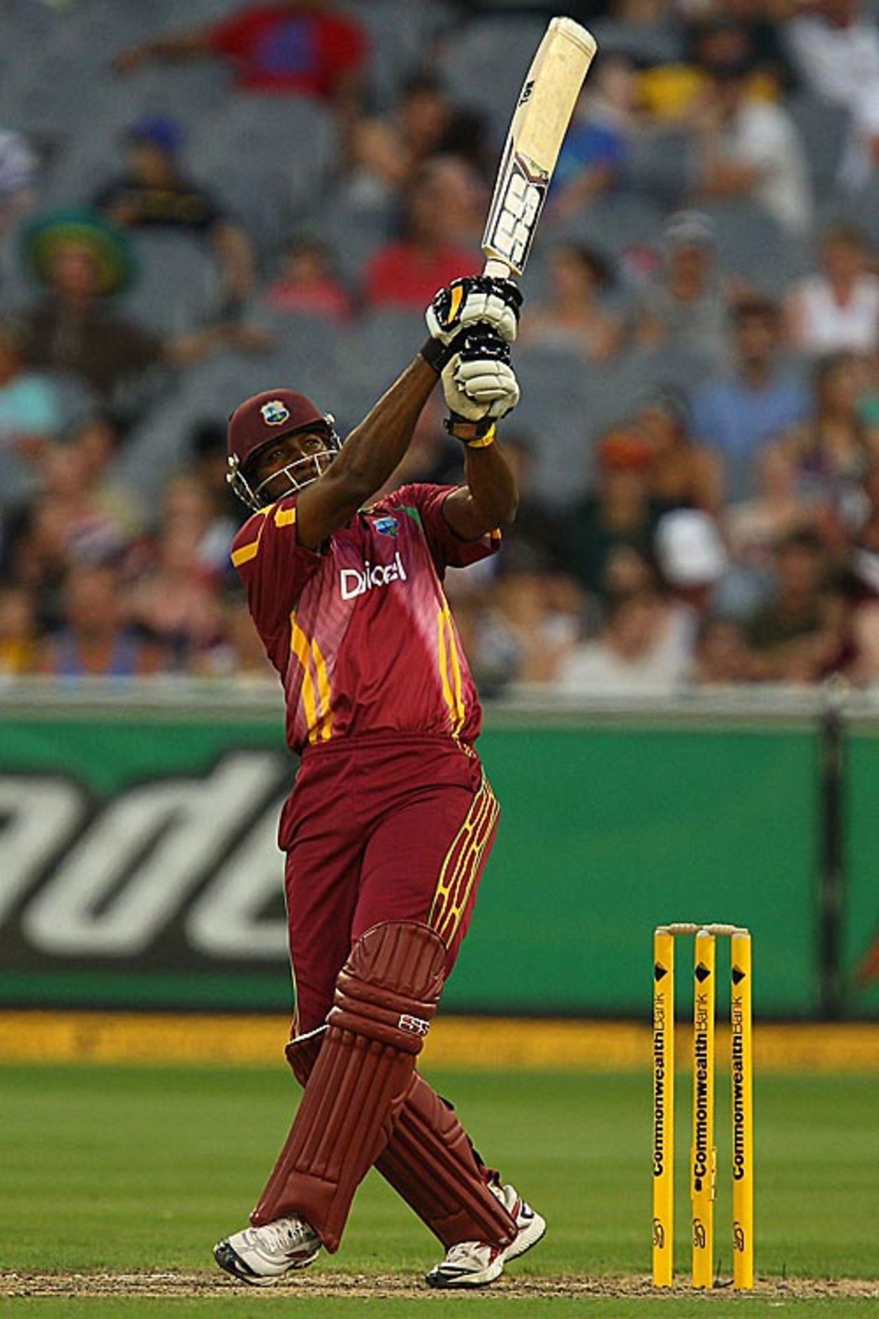 Kieron Pollard launches into one, Australia v West Indies, 5th ODI, Melbourne, 19 February, 2010