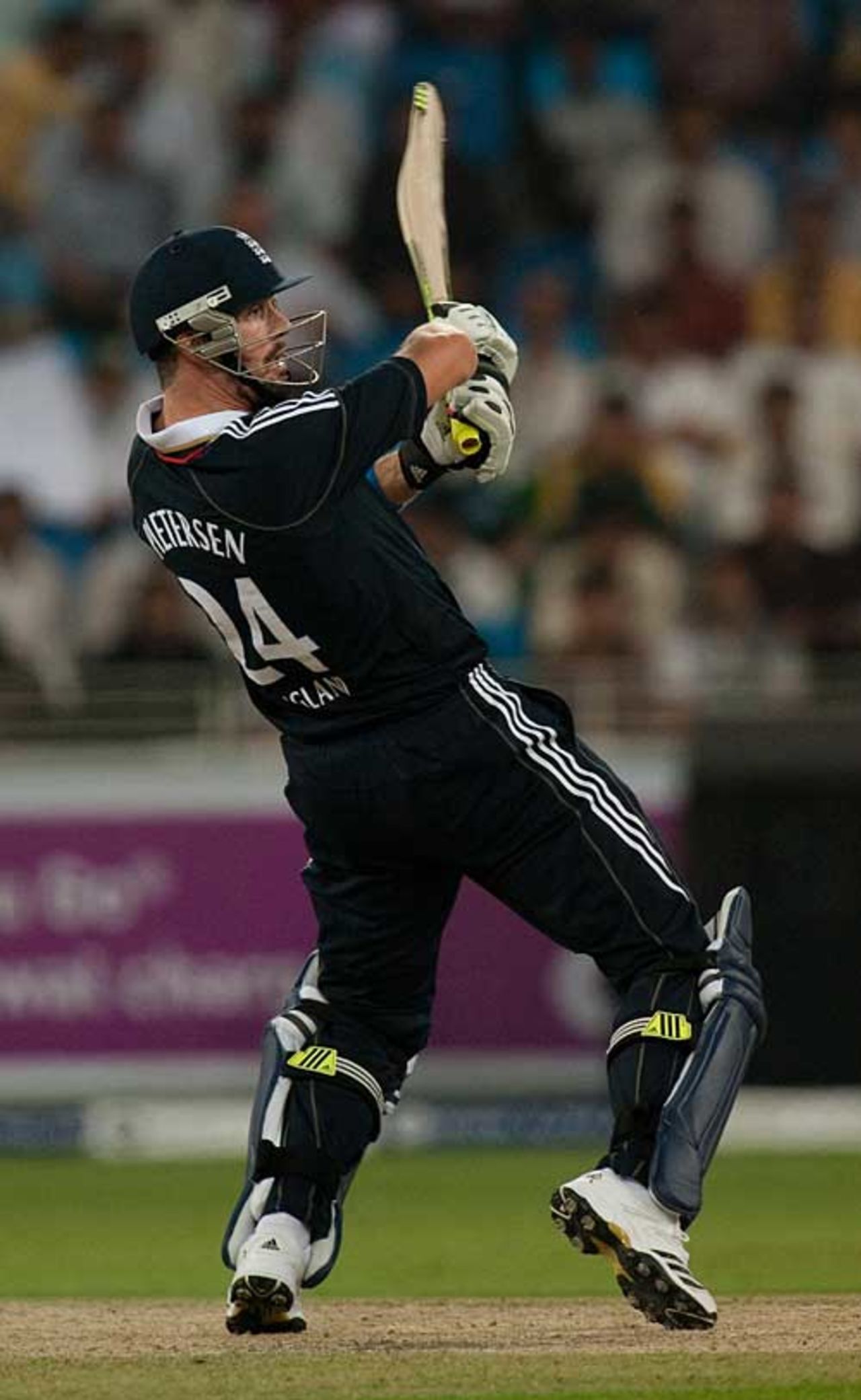 Kevin Pietersen carves the ball away during his powerful innings, England v Pakistan, 2nd Twenty20, Dubai, February 20, 2010