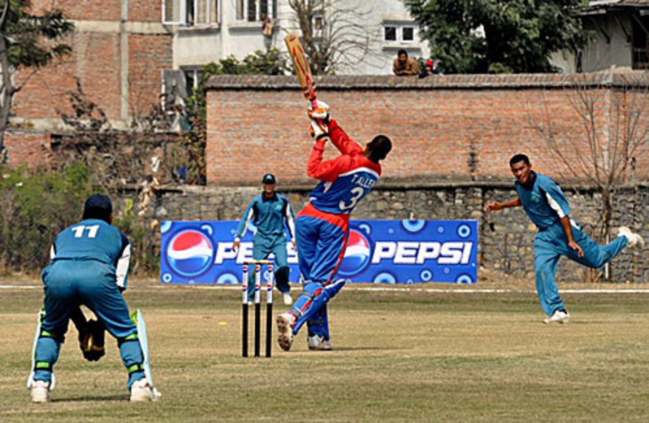 Timroy Allen goes on the attack, Fiji v United States of America, ICC World Cricket League Division Five, Lalitpur, February 20, 2010