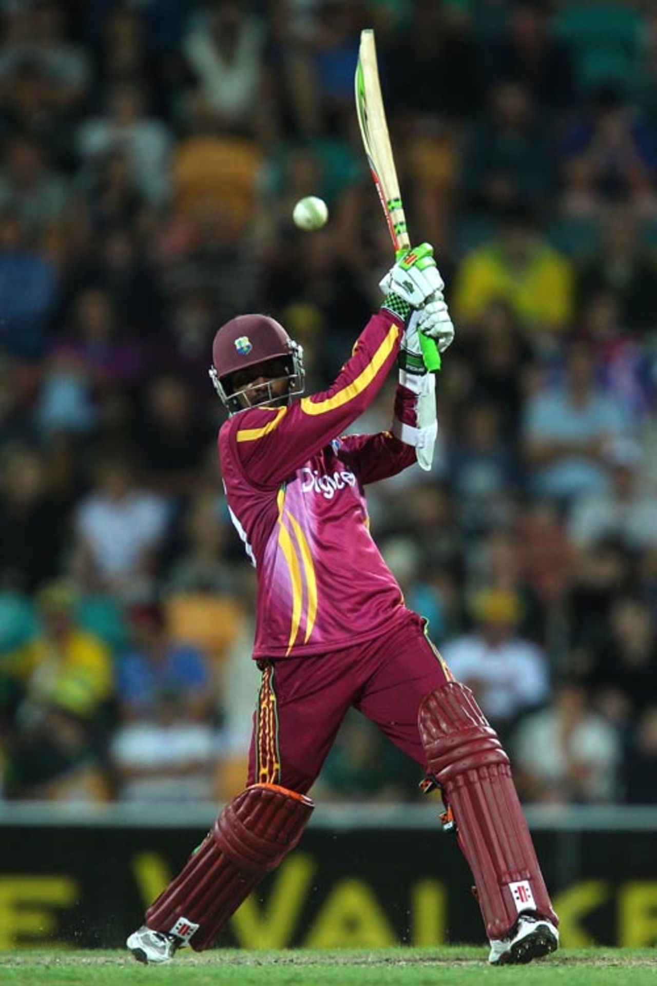 Denesh Ramdin drives through the off side, Australia v West Indies, 1st Twenty20, Hobart, February 21, 2010