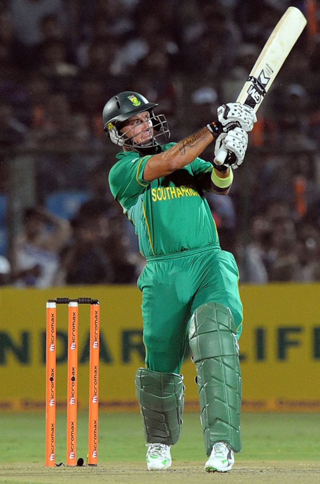 Herschelle Gibbs swings a six over midwicket, India v South Africa, 1st ODI, Jaipur, February 21, 2010