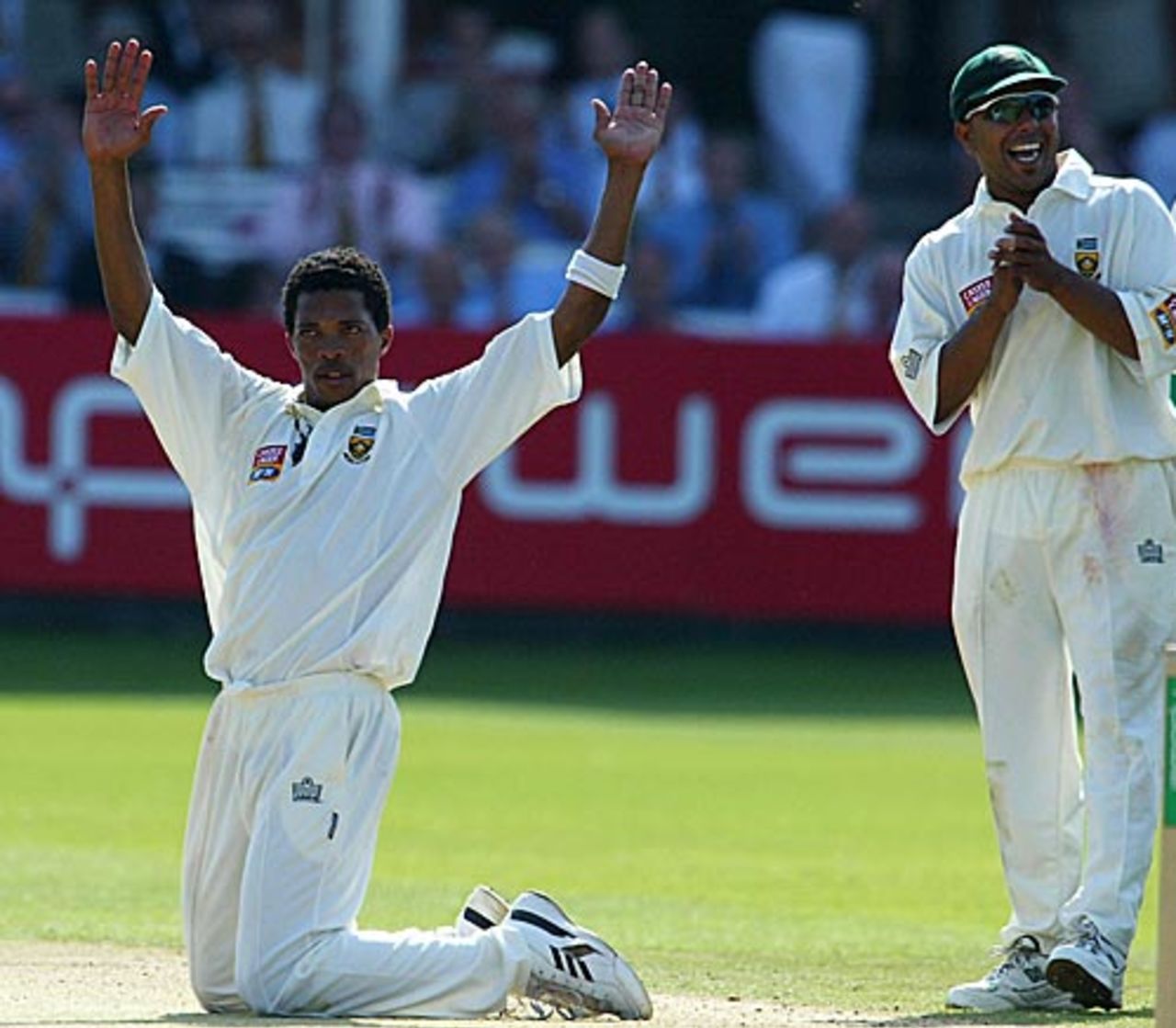 Makhaya Ntini celebrates his ten-for