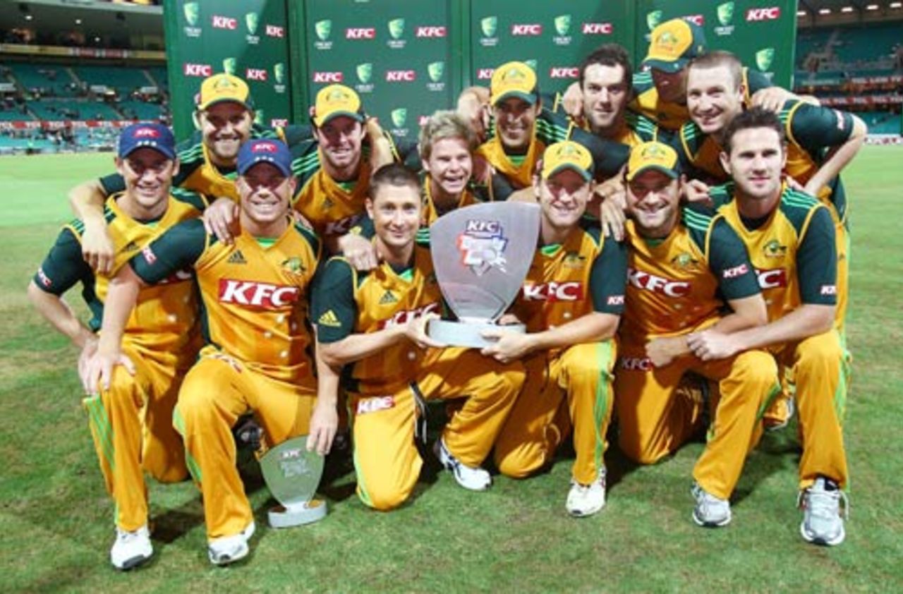 The Australia squad after winning the Twenty20 series 2-0, Australia v West Indies, 2nd Twenty20, Sydney, February 23, 2010