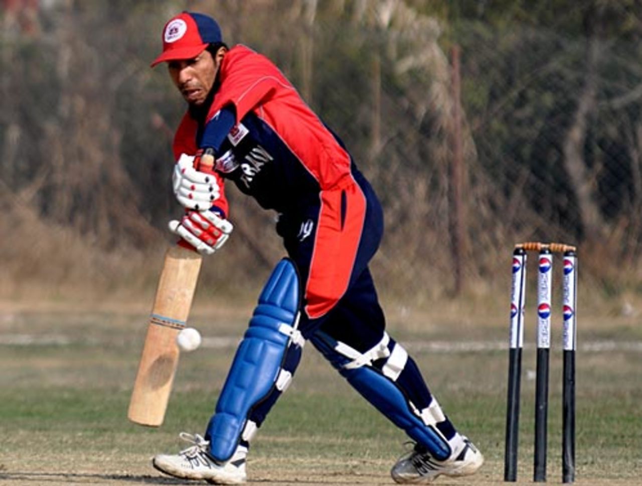 Shahzad Ahmed is lbw, Bahrain v Fiji, ICC World Cricket League Division 5, February 26, 2010