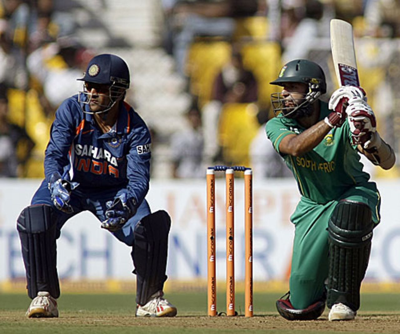Hashim Amla plays an elegant square drive, India v South Africa, 3rd ODI, Ahmedabad, February 27, 2010