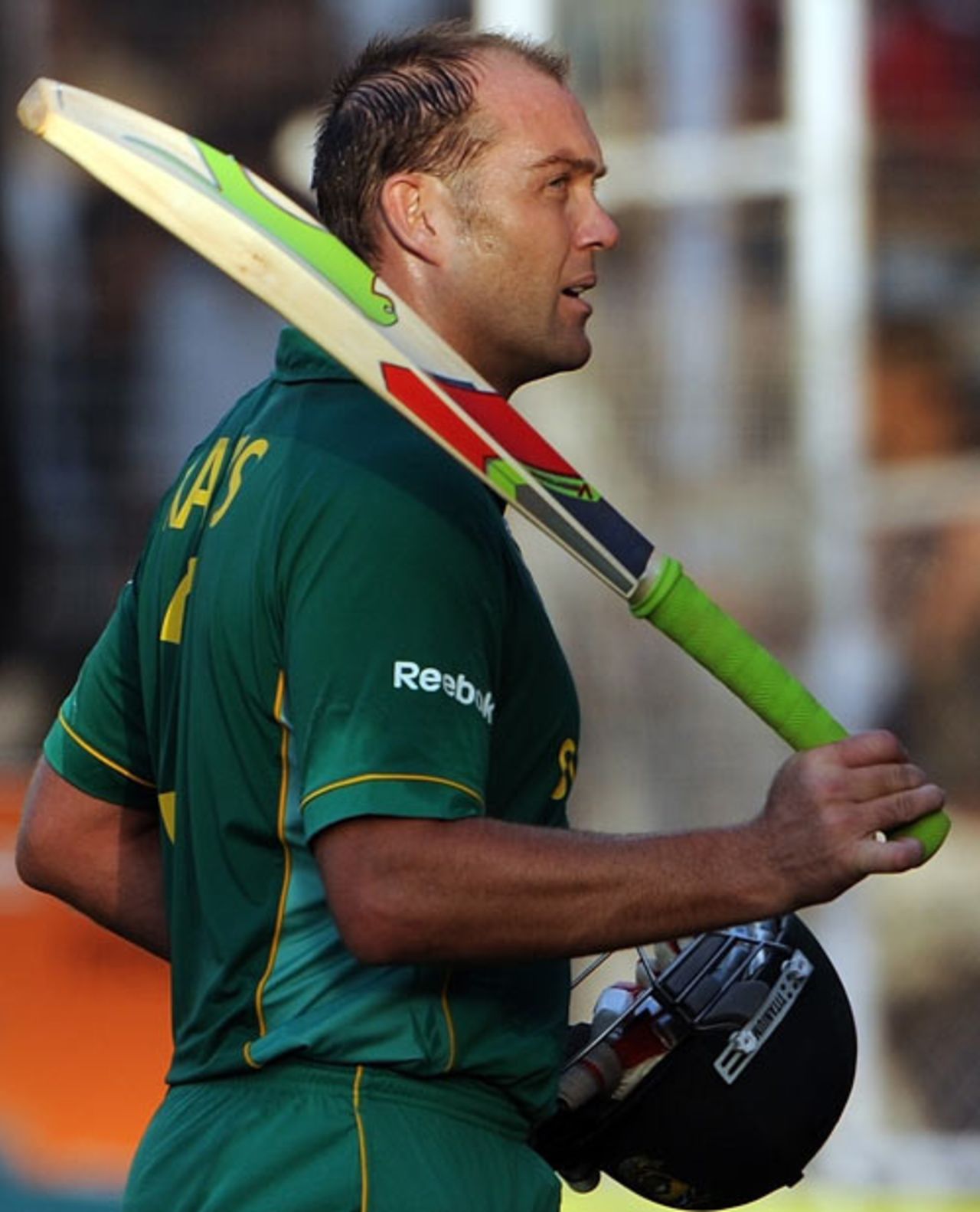 Jacques Kallis walks off after an unbeaten 104, India v South Africa, 3rd ODI, Ahmedabad, February 27, 2010