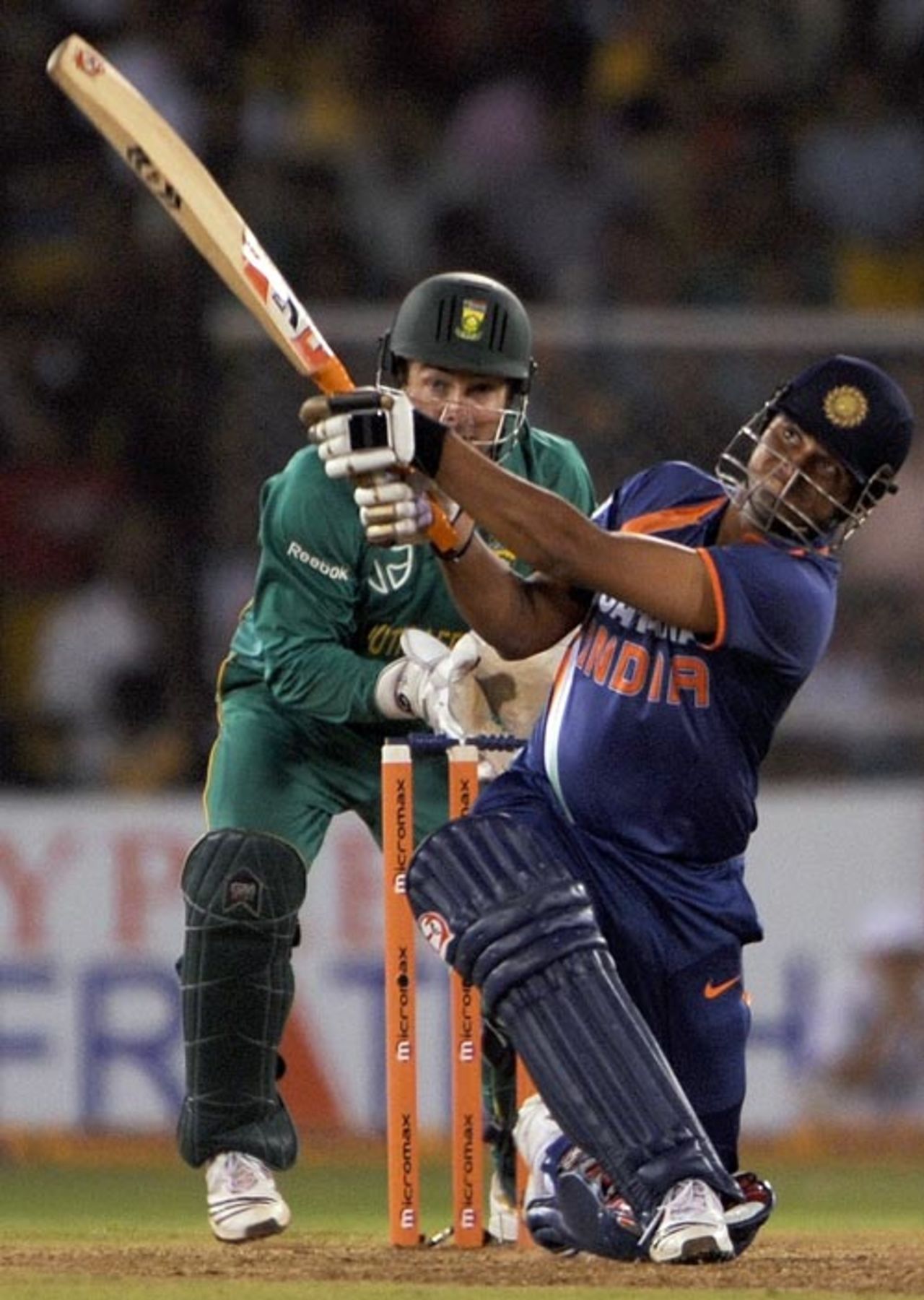 Suresh Raina made a battling 49, India v South Africa, 3rd ODI, Ahmedabad, February 27, 2010