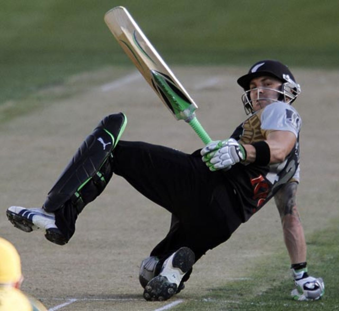 Brendon McCullum watches the ball fly over Brad Haddin, New Zealand v Australia, 2nd Twenty20 international, Christchurch, February 28, 2010
