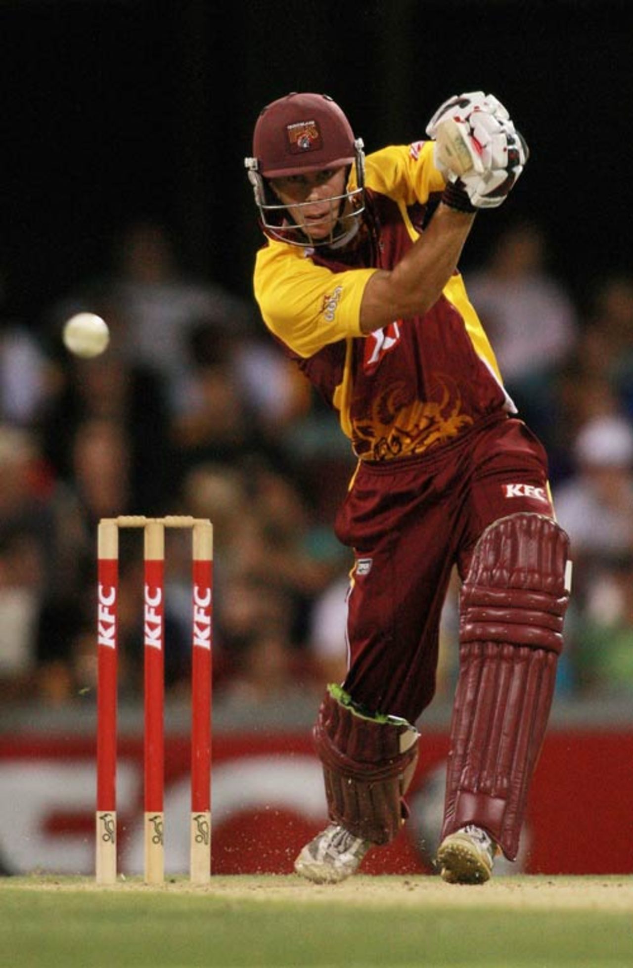 Chris Lynn drives through the off side, Queensland v Western Australia, Twenty20 Big Bash, Brisbane, January 16, 2010