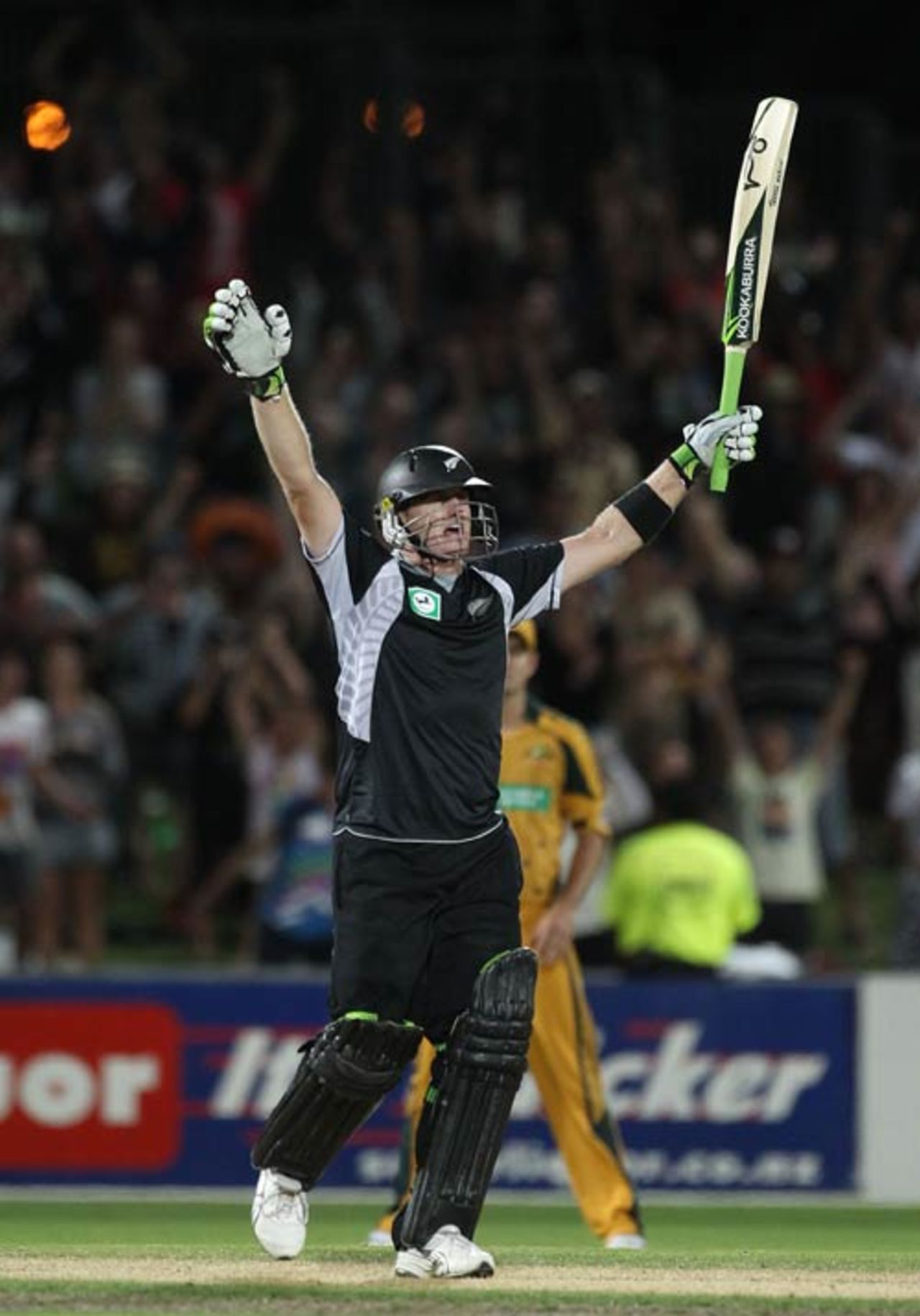 Scott Styris is thrilled after hitting the winning runs, New Zealand v Australia, 1st ODI, Napier, March 3, 2010